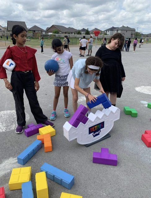 Guests enjoying colorful giant party games